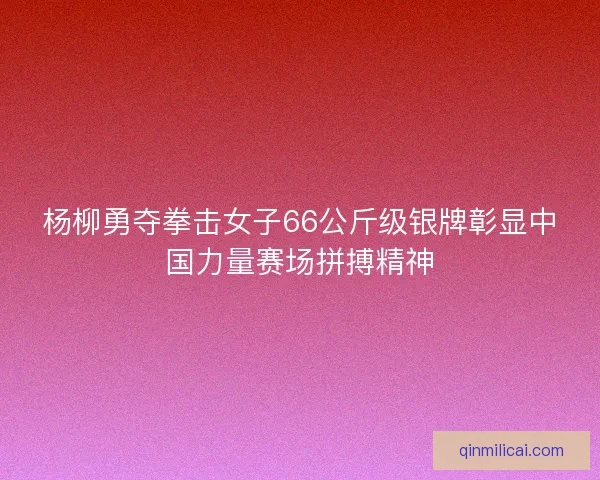 杨柳勇夺拳击女子66公斤级银牌彰显中国力量赛场拼搏精神